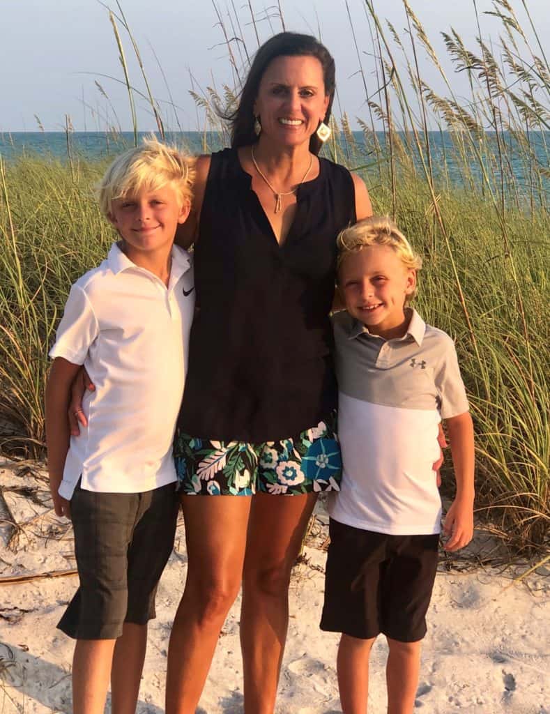 Pigtails & Crewcuts franchisee Jennifer Tribble with her children