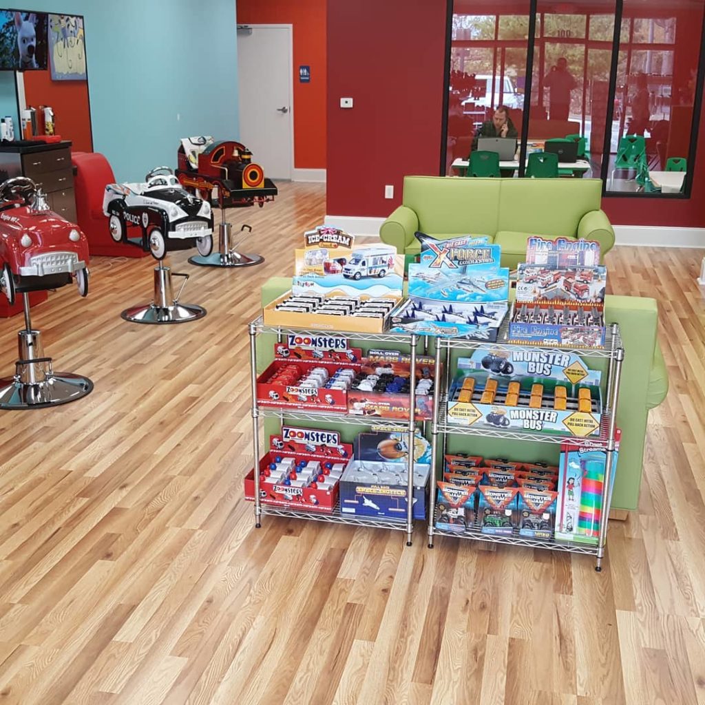 First-time franchisees stock their shelves with retail in this kid-friendly salon